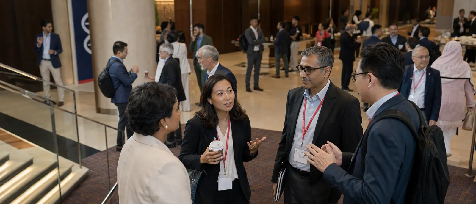 Delegates in conversation at an Academy gathering