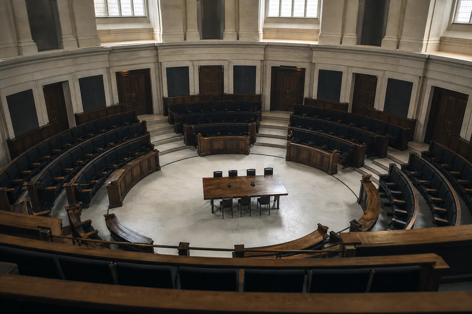 Conceptual image of an independent deliberative chamber