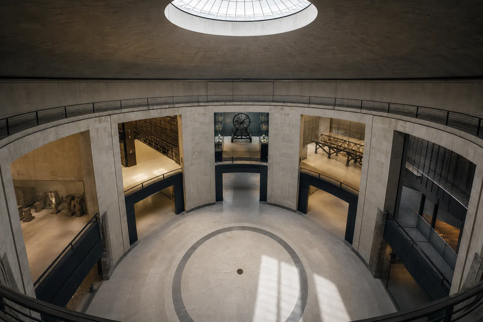 Conceptual architectural image of disciplines meeting in a common forum