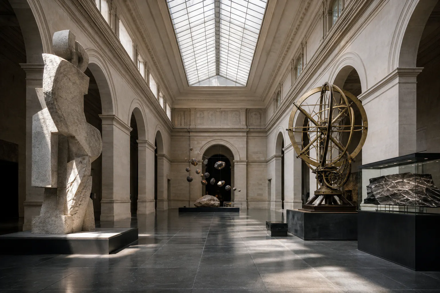 Conceptual gallery bringing artistic and scientific objects into one public space